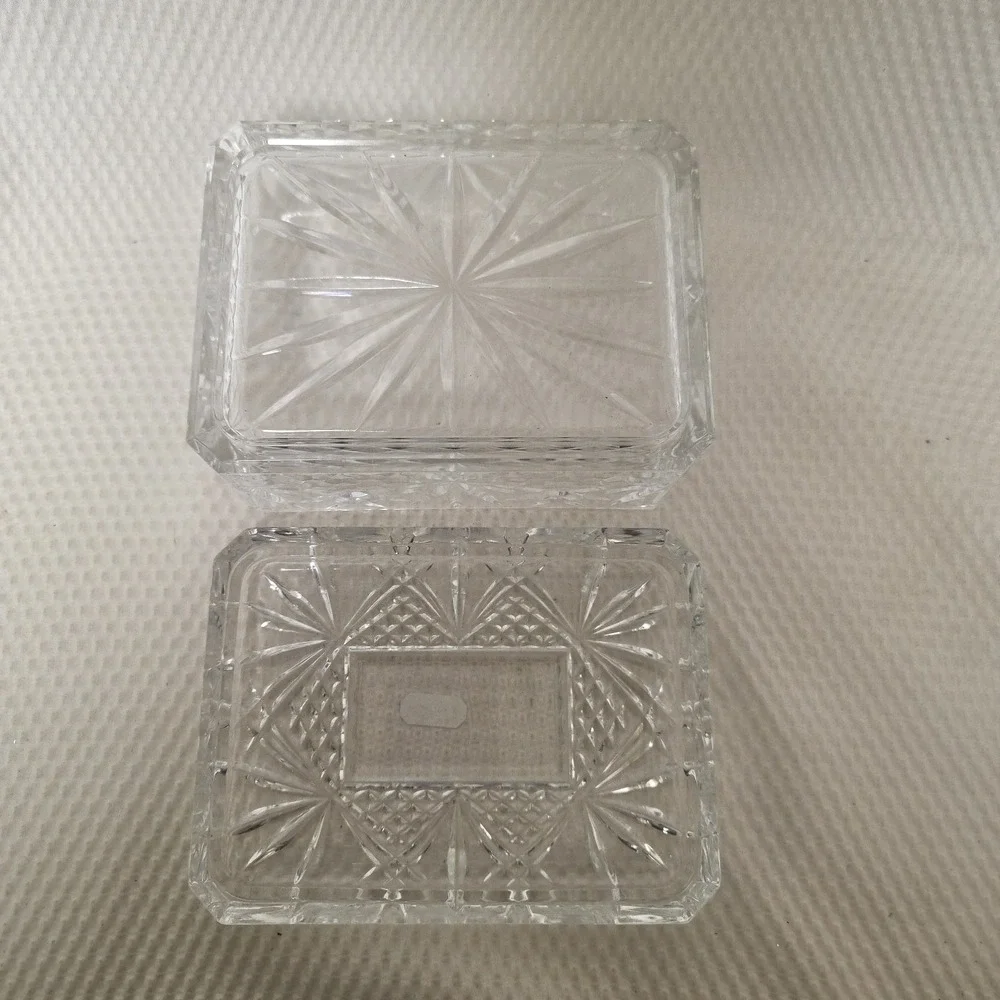 JG Durand Cristal d'Arques France Fontenay Crystal Trinket Box 6.5 x 5 x3 Vanity